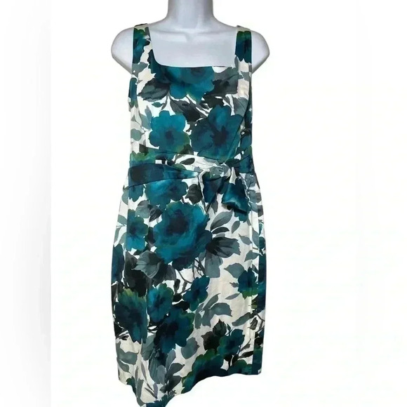 RALPH LAUREN FLORAL DRAGONFLY TURQUOISE DRESS - Picture 1 of 12